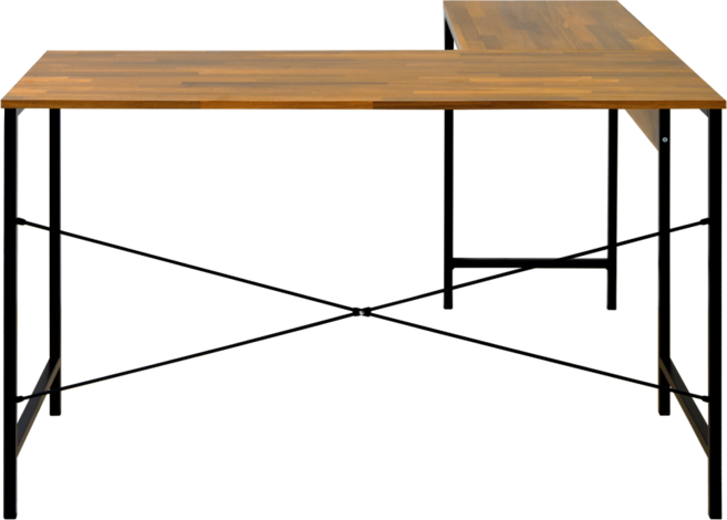 HOPMA工業風L型工作桌E-TL1210, 拼版柚木