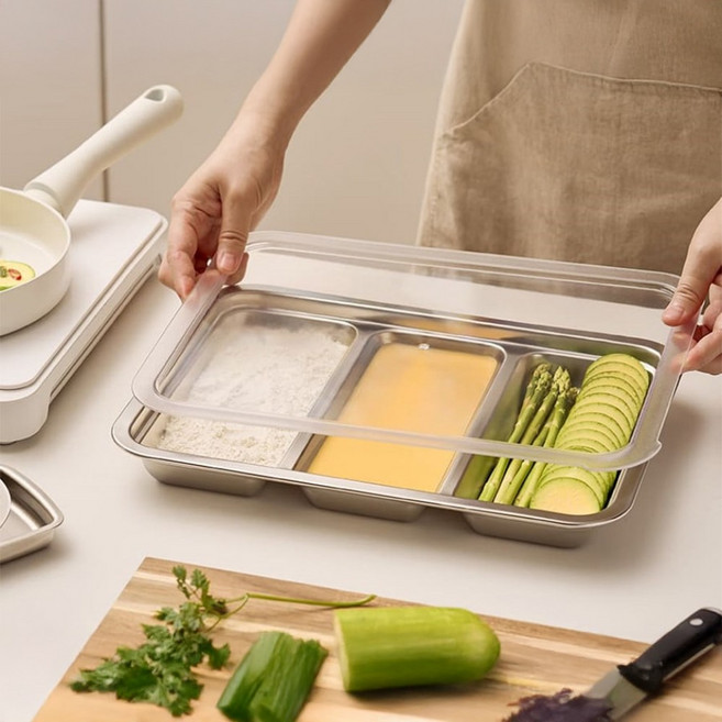 바겐슈타이거 무연마제 스텐 사각 트리플 트레이 나눔, 1개