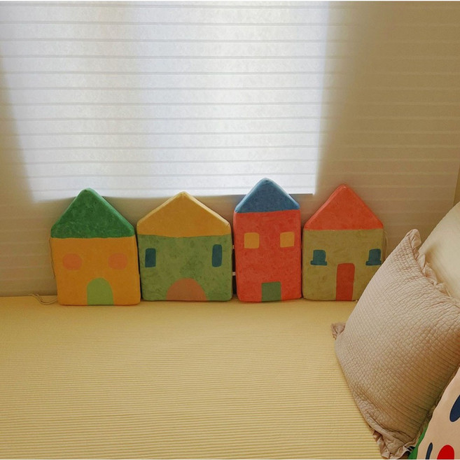 캐릭터 벽쿠션 모던하우스 벽매트 작은집 촬영소품 울타리 침대쿠션