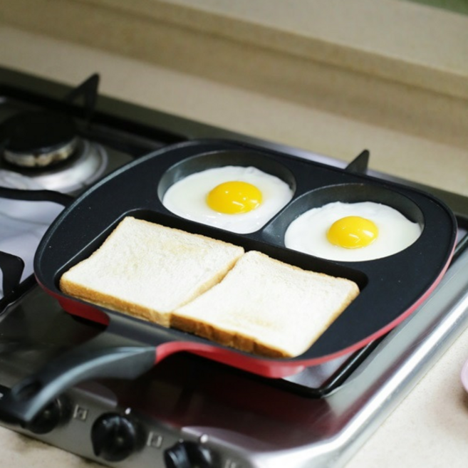 나눔 에그 프라이팬 브런치팬, 01.(직화) 3구 사각 후라이팬, 1개