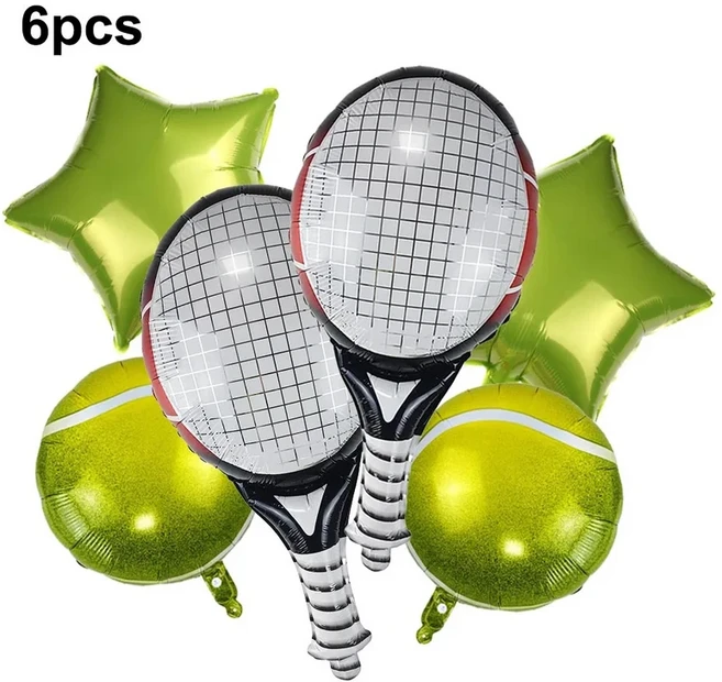 테니스 케이크 토퍼 장식 스포츠 테마 생일 축하 플러그인 남성 14세 이상 파티 용품, 24 6pcs