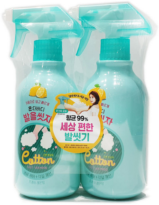온더바디 발을씻자 코튼풋샴푸 510ML X 2입, 2개