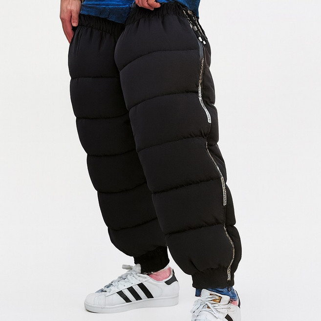 마리수 패딩 레그워머 겨울 방한 다리 종아리 무릎 발 토시 남자 여자 기모 허벅지 워머 골프 오토바이 자전거, 블랙