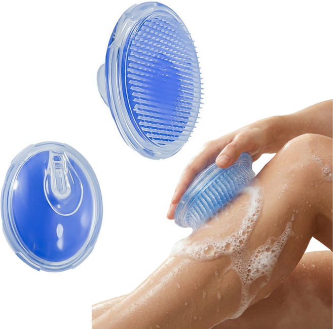 온솜 인그로운헤어 브러쉬 실리콘 바디 스크럽 왁싱 후 관리, 1개, 1개입, 블루