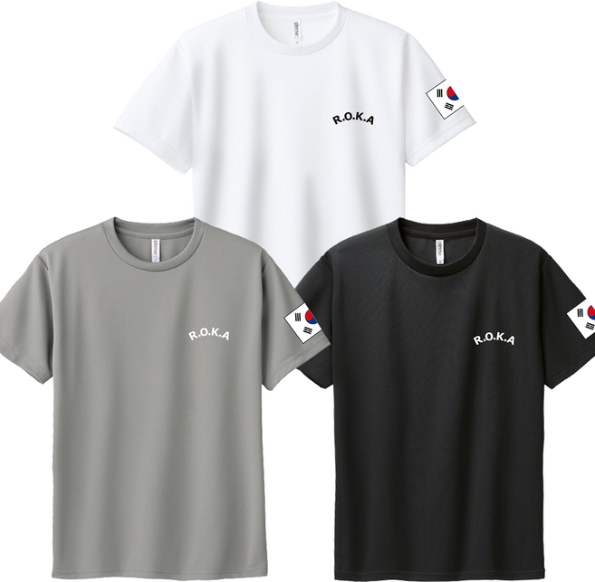 [1+1+1] 3종 세트 ROKA 키즈 유아 여아 남아 로카티 반팔티 아동 주니어 가족티 군인티 기능성 쿨론 반팔 티셔츠 아동용