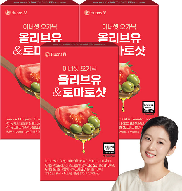 이너셋 프리미엄 유기농 올리브오일 토마토 올토샷 스틱, 3개, 280ml