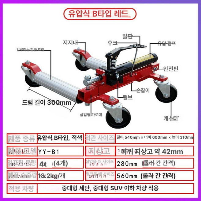 농업기계를 보조하는 경운기 멀칭기 액세서리 비닐피복기, 유압 B 빨강 1개, 1개