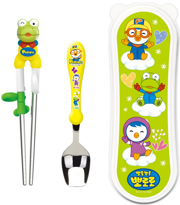 에디슨 뽀로로 이지스텐 수저케이스세트, 스텐이지수저케이스세트, [크롱], 1개