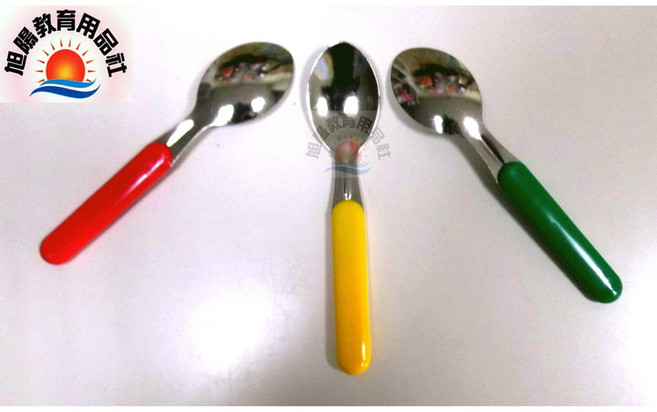 旭陽教育用品社 S304不銹鋼兒童餐具組 隔熱三色碗, 1個, 304不銹鋼三色湯匙(3色各1)