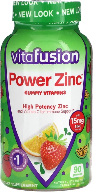 VitaFusion Power 아연 구미젤리 비타민 천연 딸기 귤 15mg 구미젤리 90개(구미젤리 1개당 5mg), VitaFusionPower아연구미젤리비타민천연딸기귤1, 1개, 90정 - 쿠팡
