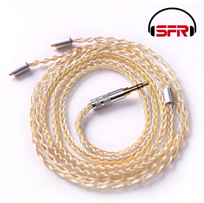 센퍼 CORE 8심 5N 은도금 MMCX 케이블 SPL-05, 일자형, 골드실버, 1개