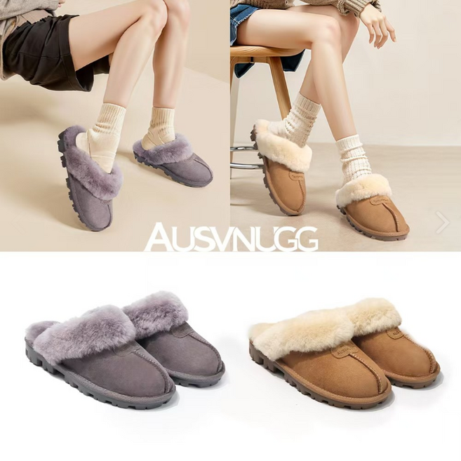 (국내당일배송) 호주어그 정품 천연양가죽 여성 슬리퍼