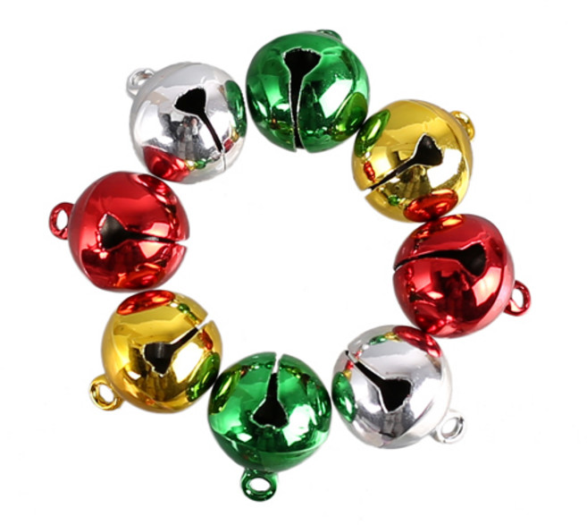 크리스마스 방울(딸랑이)(8개) [3546] / 트리 방울 장식 만들기, 레드
