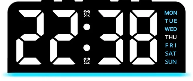 Bulova 시계 B1378 갤럭시 프로젝션 알람 u2013 LCD 디스플레이 시간 요일 온도 듀얼 스누즈 블루 백라이트 연속 천장 투사, 08 White shell-Blue