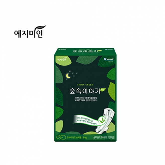 예지미인 숲속이야기 비오셀 슈퍼롱 오버나이트 생리대 날개형, 패드형, 8개입, 1개