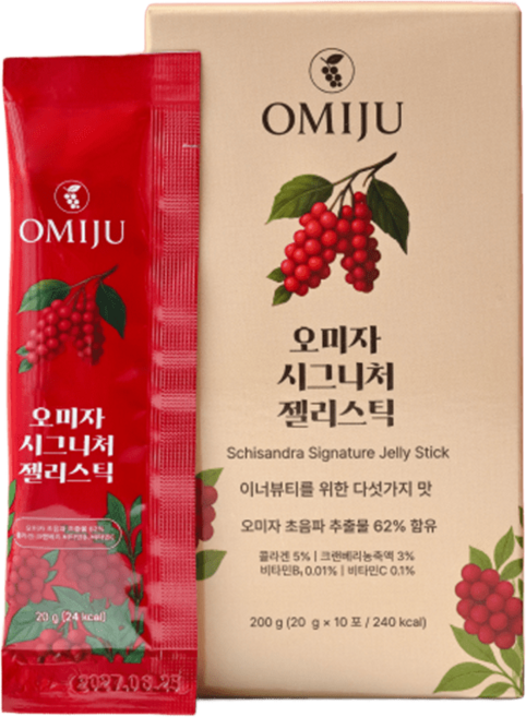 오미주 오미자 젤리스틱 콜라겐 오미자추출물 20g x 10포 건강간식 스틱젤리, 200g