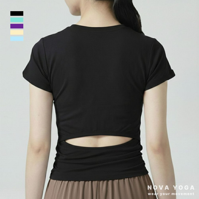 노바요가 여성 요가 필라테스 상의 티셔츠 발레