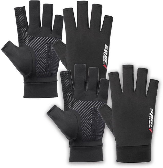 CULT 냉감 라이딩 쿨 반장갑, 2개, HB.쿨 반장갑 블랙