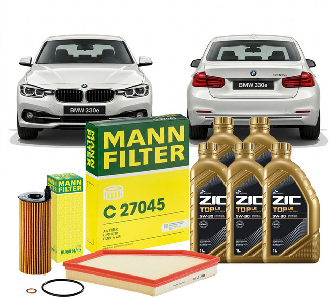 BMW 3시리즈 330e 15.12-18.10 F30 B48B20 하이브리드 엔진오일세트 만필터+지크탑, 차량 정보 확인하였습니다.