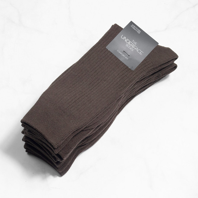 [국산] 언더페이스 프리미엄 남성 신사 골지 양말 5족 세트 이중밴드 장목 흘러내림 방지 [7컬러]