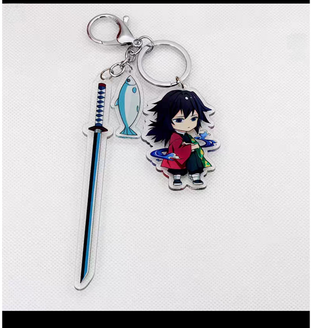 국내배송 귀멸의 칼날 아크릴장식 키링 검 키링 1개, 기유, 캐릭터