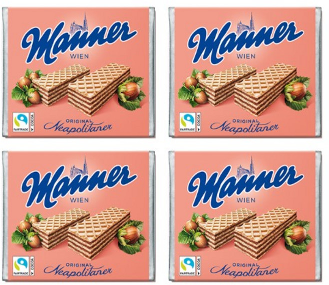 마너 웨하스 오리지널 헤이즐넛 4x75g, 75g, 4개