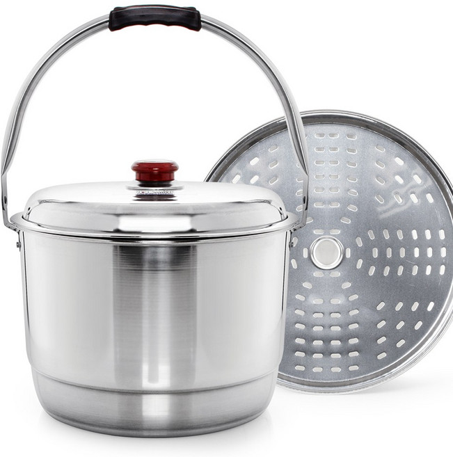 국내생산 인덕션겸용 선학 스텐들통(찜판), 1호 9.5L, 1개