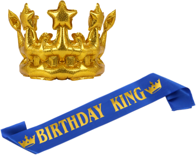 베르트폴 생일파티 왕관 어깨띠 세트, 1세트, 블루