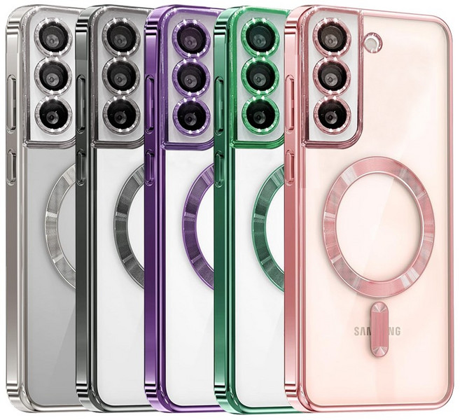 STONESTEEL 갤럭시 S21 울트라 플러스 맥세이프 지원 카메라 풀커버 보호 컬러 투명 케이스