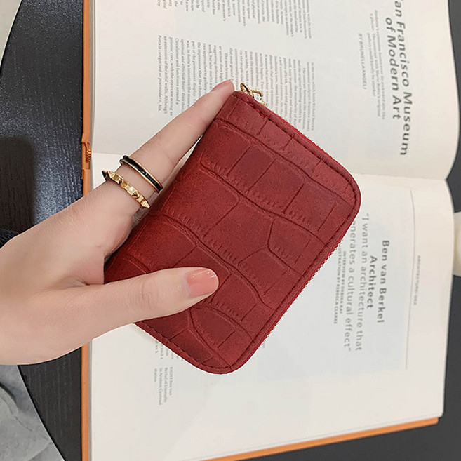 시즈올 심플 여성 카드 지갑 지퍼형 명함 동전 수납 브랜드 미니 반지갑