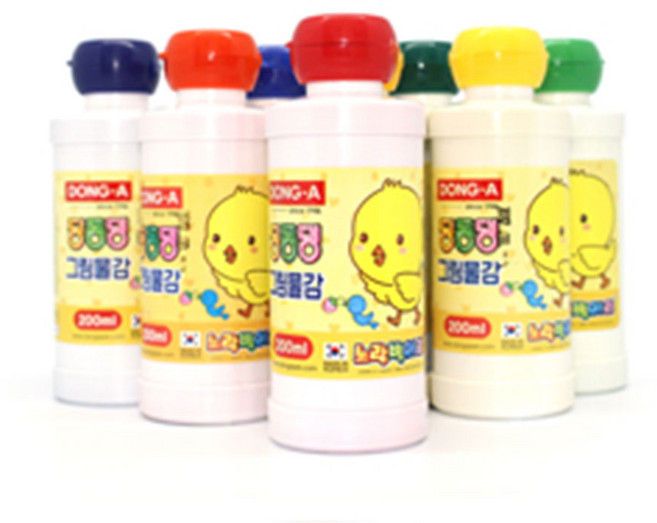 동아연필 딩동댕 그림물감 200ml 12색 세트 색상선택 미술 색칠 학용품 준비물 수채화