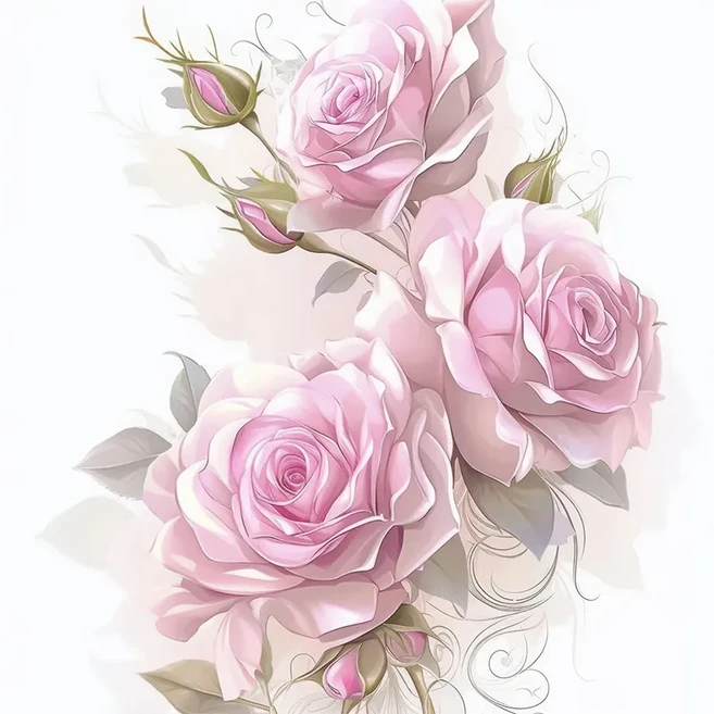 C1286 # 추상 핑크 장미 화장실 스티커 침실 입구 현관 홈 벽 이동식, 02 20cm-Longest Side, 02 C1286-B