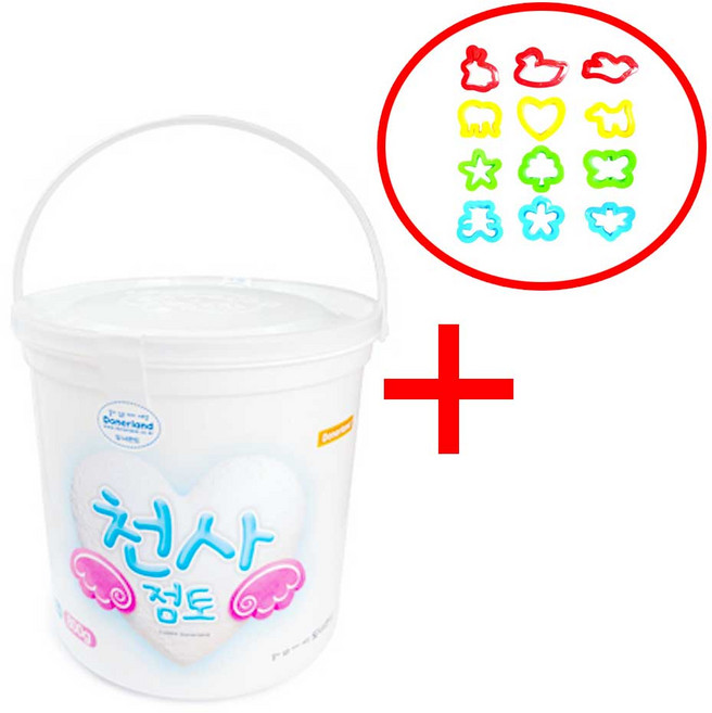 천사점토 벌크 아동용 점토, 1개, 800g, 찍기틀12종포함