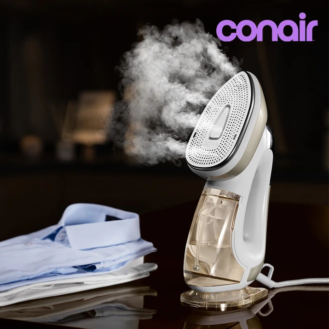 콘에어 터보 스팀 열판 LED스마트센서 2in1 듀얼 다리미, 화이트, GSI308K - 쿠팡