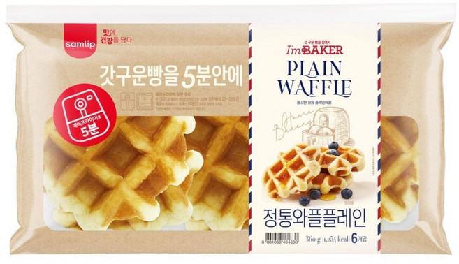 삼립 정통와플 플레인 360g(60gx6입)x2개, 2개, 360g
