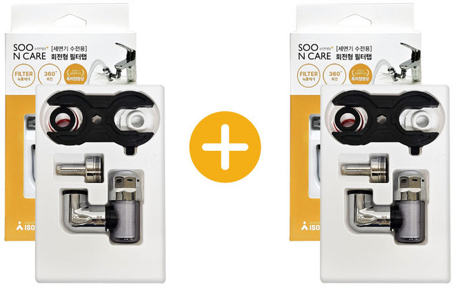 수앤케어 360도 회전 양치수전 세면대 필터 탭 본품 2개 세트, 1개