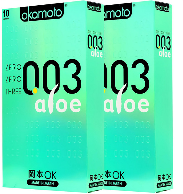 오카모토 0.03 알로에 일반형 콘돔, 10개입, 2개