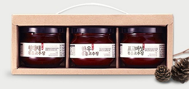 안매운 소고기 고추장 볶음 3종 세트 표고버섯 황태채 선물세트, 3개, 120g