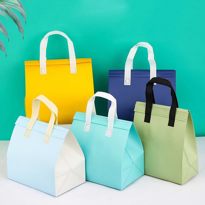 (코어무역) 일회용 보냉백 케이크 손잡이 은박 보온 보냉팩 피크닉 보냉가방, 소포트그린