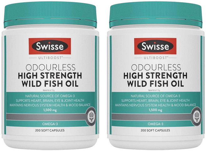 Swisse Ultiboost 海藻高強度野生魚油軟膠囊, 200顆, 2個