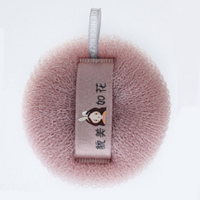 손에 끼우는 샤워볼 거품 원형 마사지, 인디안핑크, 1개, 1개입