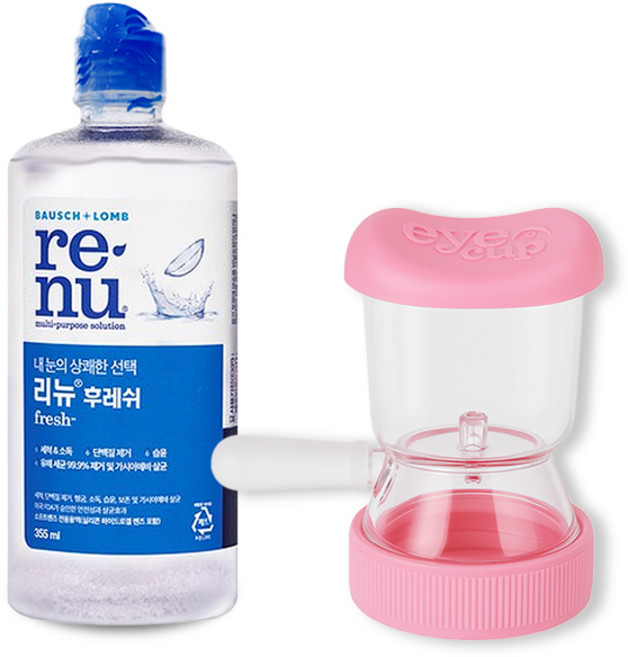 아이컵 눈세척기, 아이컵 핑크+리뉴 355ml, 1세트