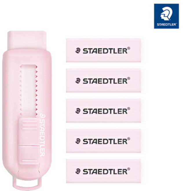 스테들러 슬라이딩 지우개 본체 + 리필 5p 세트, 파스텔핑크, 1세트