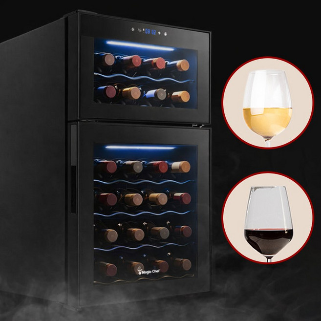 매직쉐프 와인냉장고 미니 24병 와인셀러 상하분리 MEW-HT24DB