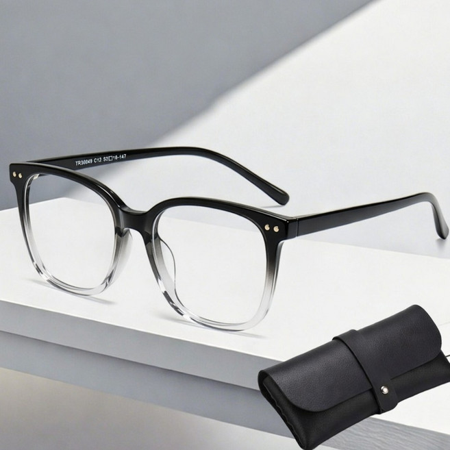 하루투데이 블루라이트차단 안경 사각 뿔테 남자 여자 패션 초경량 + 케이스 안경닦이 포함