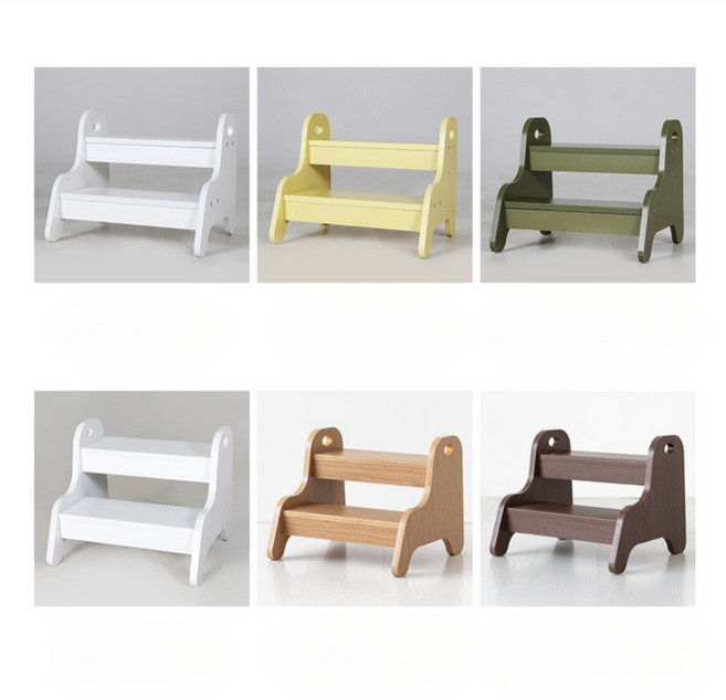 MKB 2단 스텝스툴 유아 욕실 계단 의자, KS1034ST 올리브그린