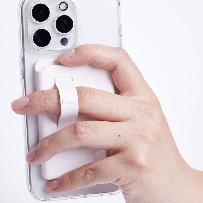 이노랩스 핑거스트랩 맥세이프 카드지갑, 1개, 화이트