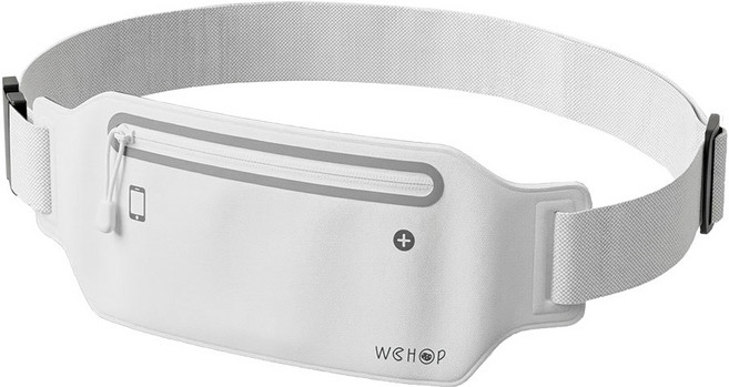 WEHOP 위홉 초경량 방수 스포츠 러닝벨트, 1개, 화이트+화이트(지퍼색)