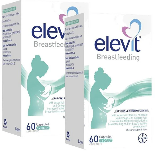 Elevit Breastfeeding 엘레비트 브레스트피딩 호주 임산부 멀티비타민, 2개, 60정 - 쿠팡