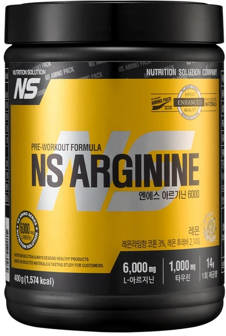 NS 아르기닌 6000 고함량 아미노산보충제 레몬맛, 1개, 400g - 쿠팡